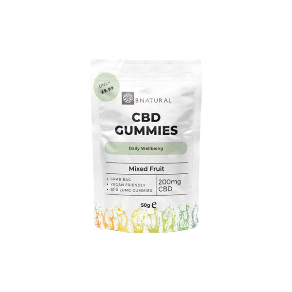 Bnatural 200mg CBD Vegan Mixed Fruit Gummies - 10 Pieces