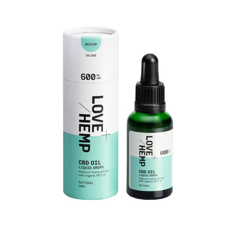 Love Hemp 600mg Natural 2% CBD Oil Drops - 30ml