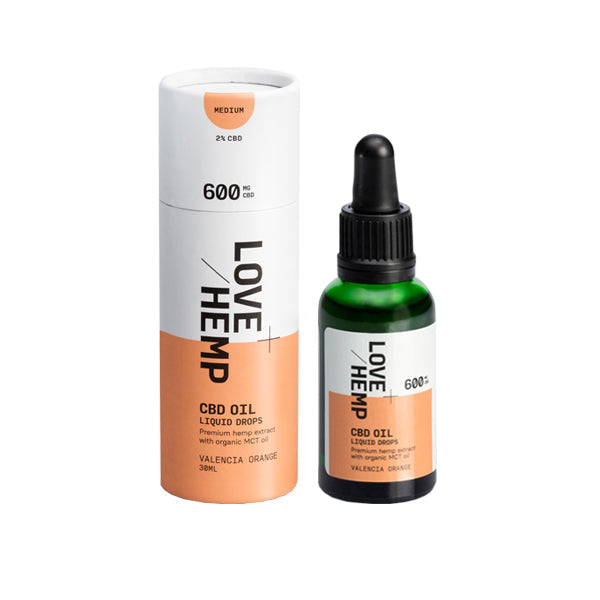 Love Hemp 600mg Valencia Orange 2% CBD Oil Drops - 30ml