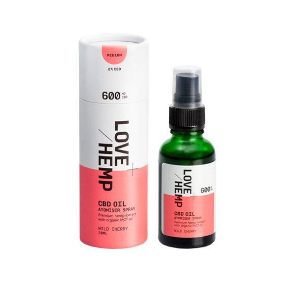 Love Hemp 600mg Wild Cherry 2% CBD Oil Spray - 30ml