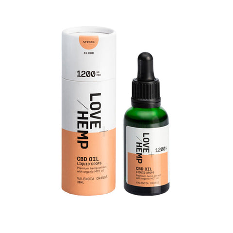 Love Hemp 1200mg Valencia Orange 4% CBD Oil Drops - 30ml