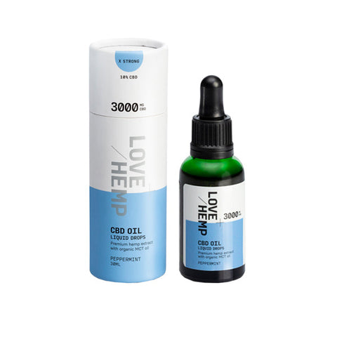 Love Hemp 3000mg Peppermint 10% CBD Oil Drops - 30ml